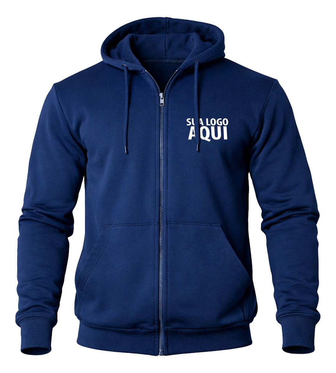 Moletom Canguru Personalizado Com Zíper Algodão Premium