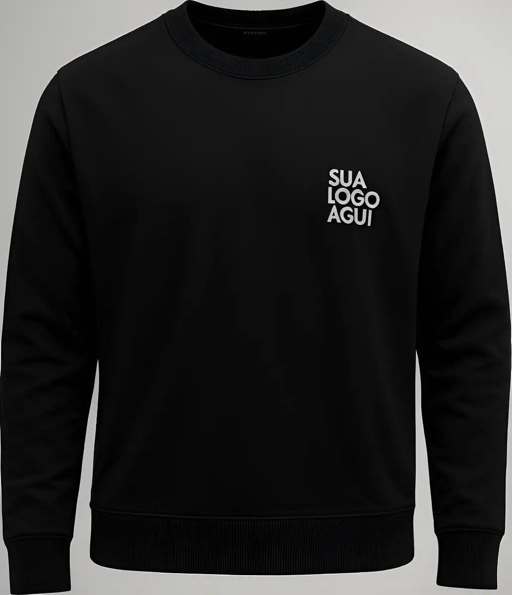 Blusa Moletom Careca Lisa Premium Slim Unissex Algodão Macio