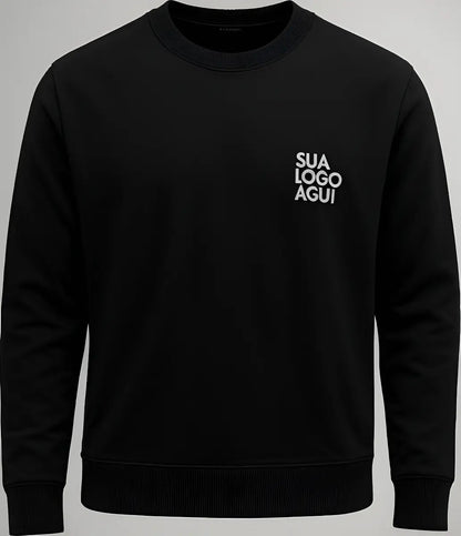 Blusa Moletom Careca Lisa Premium Slim Unissex Algodão Macio