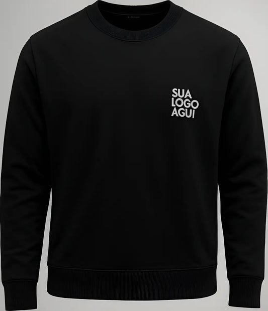 Blusa Moletom Careca Lisa Premium Slim Unissex Algodão Macio