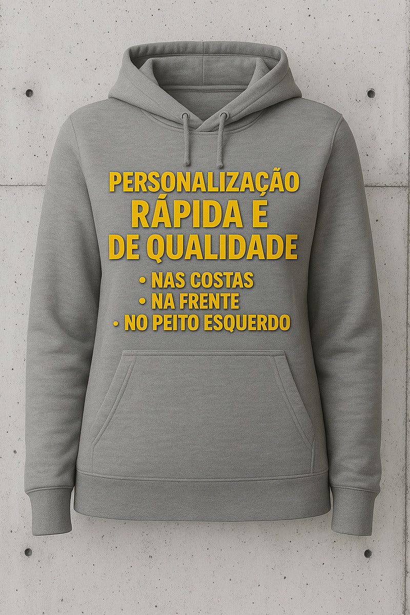Moletom Canguru Feminino Personalizado Sua Logo No Uniforme