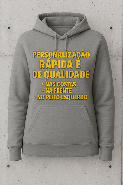 Moletom Canguru Feminino Personalizado Sua Logo No Uniforme