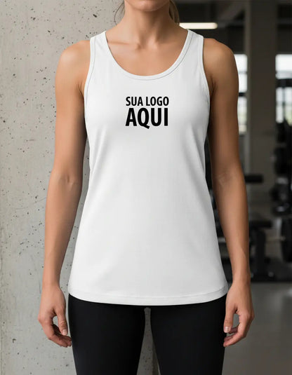 Regata Básica Feminina Personalizada Sua Logo Algodão