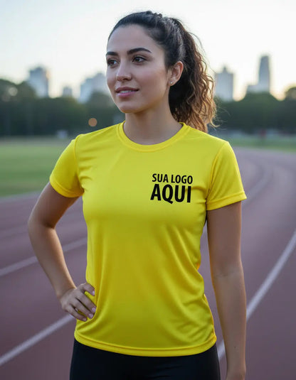 Camiseta Dryfit Baby Look Feminina Personalizada Sua Logo