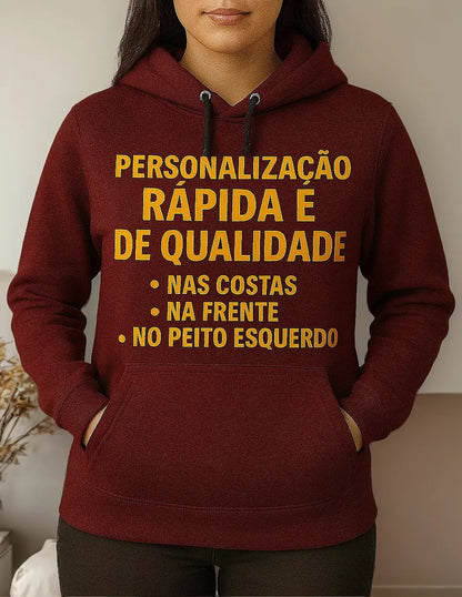 Moletom Canguru Feminino Personalizado Sua Logo No Uniforme