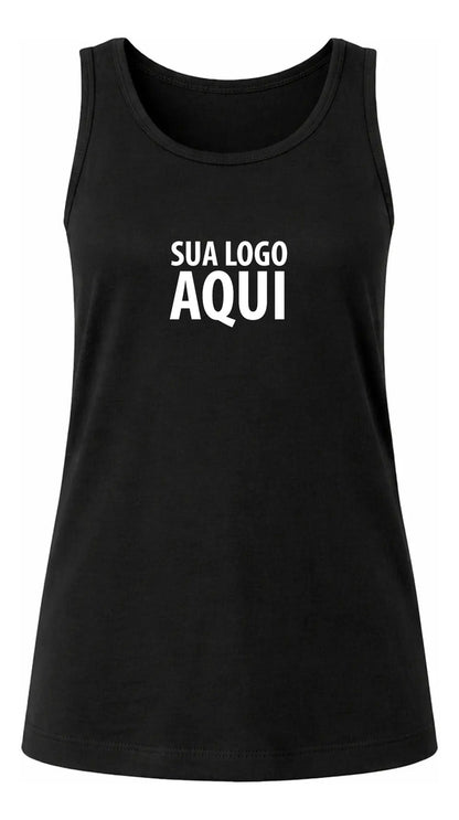 Regata Básica Feminina Personalizada Sua Logo Algodão