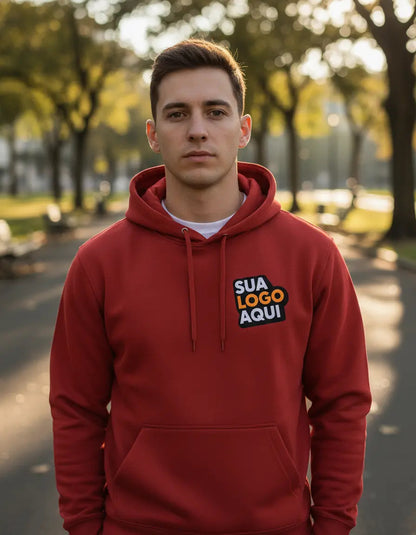Moletom Canguru Brinde Personalizado Sua Logo No Uniforme