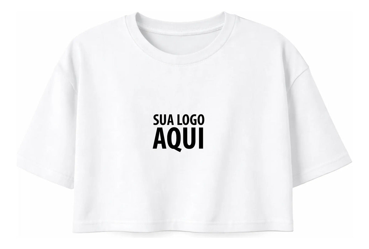 Cropped Oversized Feminino Personalizado Com Sua Logo