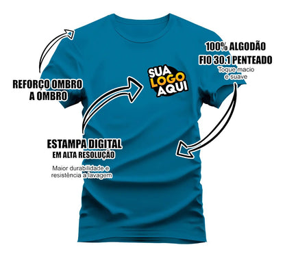 Camiseta Personalizada Com Sua Logomarca | Tamanhos P Ao Gg