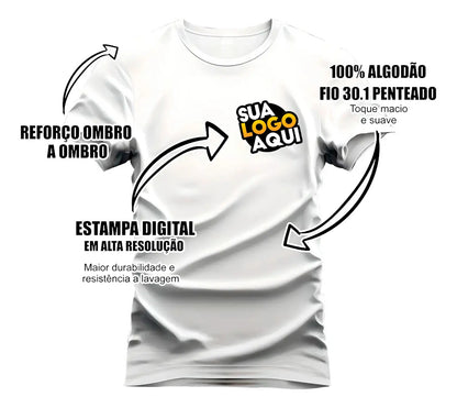 Camiseta Personalizada Com Logo Padrão Empresas Corporativo