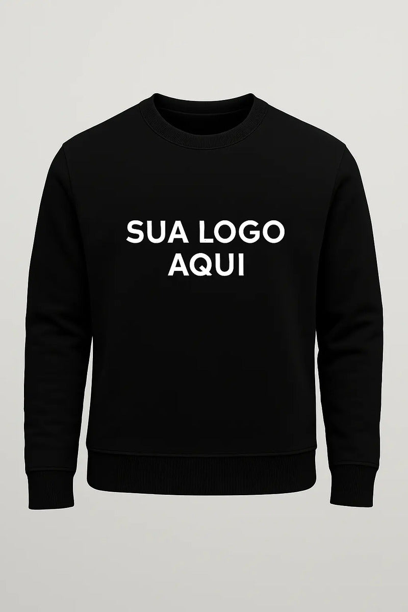 Blusa Moletom Careca Lisa Premium Slim Unissex Algodão Macio
