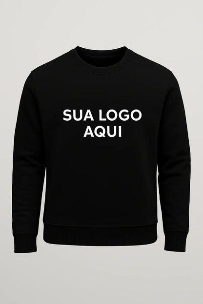 Blusa Moletom Careca Lisa Premium Slim Unissex Algodão Macio
