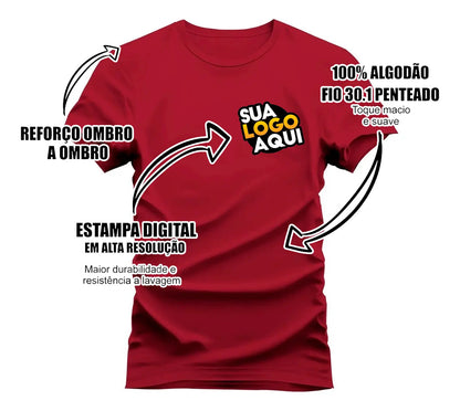 Camiseta Personalizada Com Sua Logomarca | Tamanhos P Ao Gg