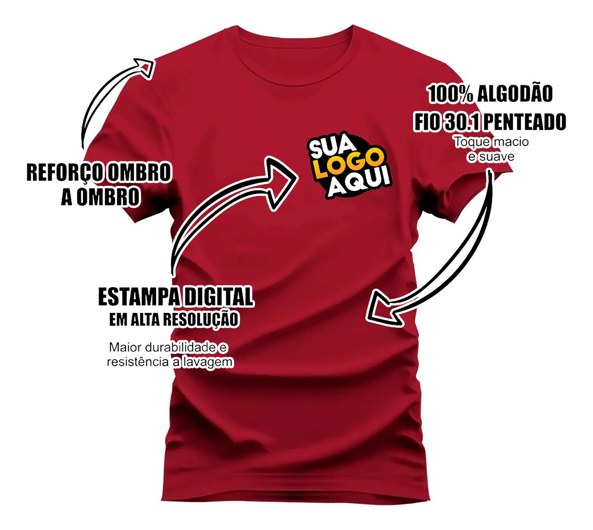 Camiseta Personalizada Com Logo Padrão Empresas Corporativo