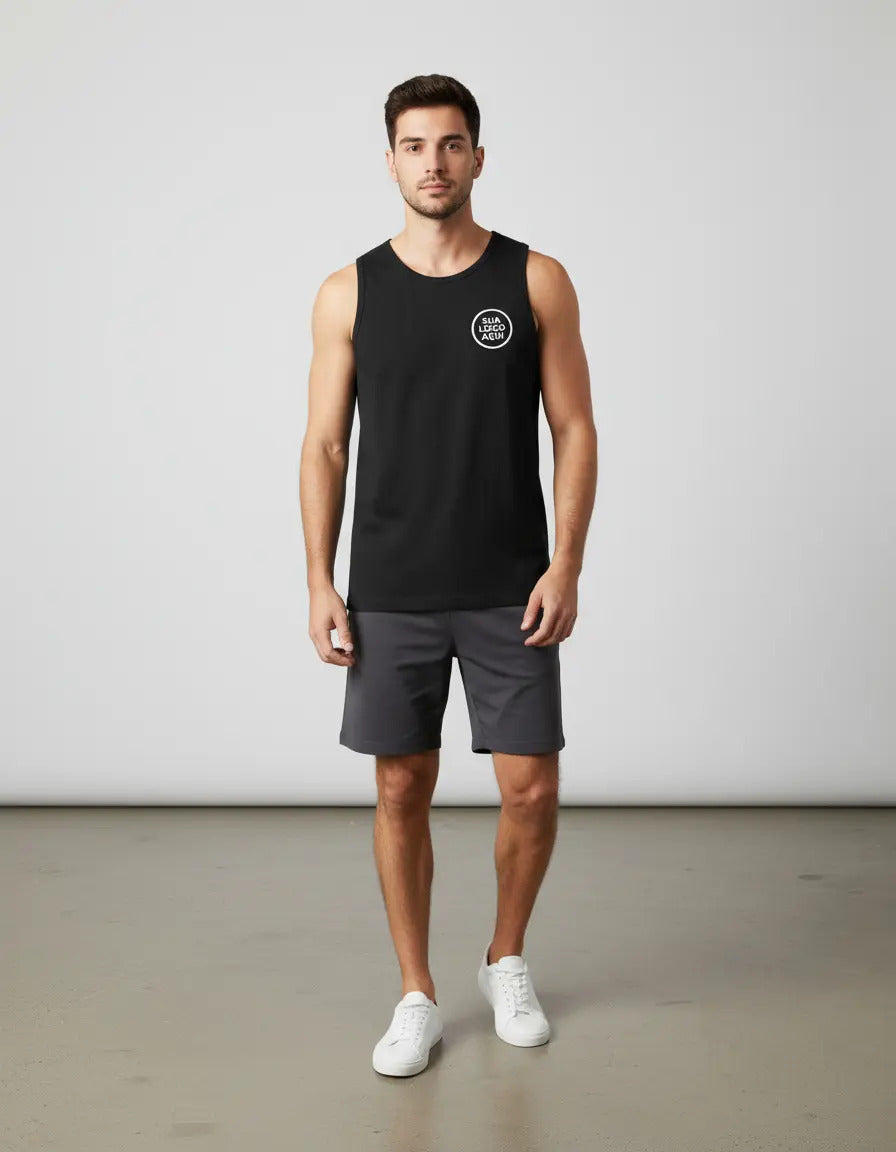 Camiseta Regata Algodão Personalizada Com Sua Logo