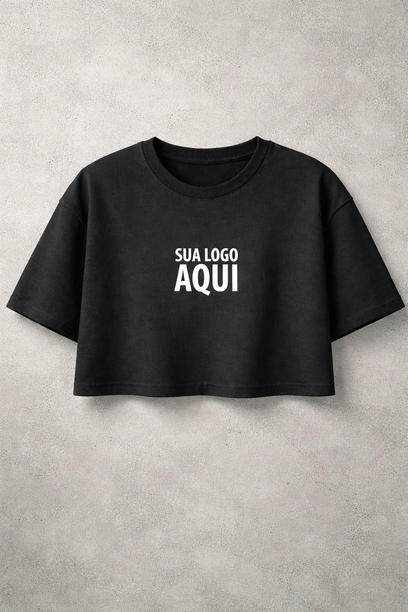 Cropped Oversized Feminino Personalizado Com Sua Logo