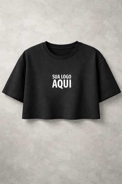 Cropped Oversized Feminino Personalizado Com Sua Logo