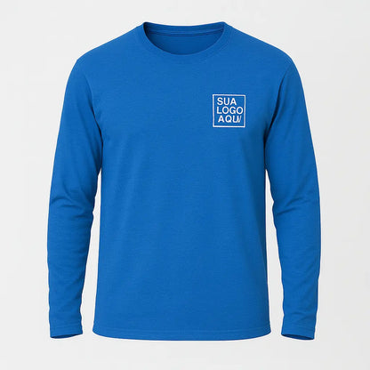 Camiseta Algodão Manga Longa Personalizada Com Sua Logo