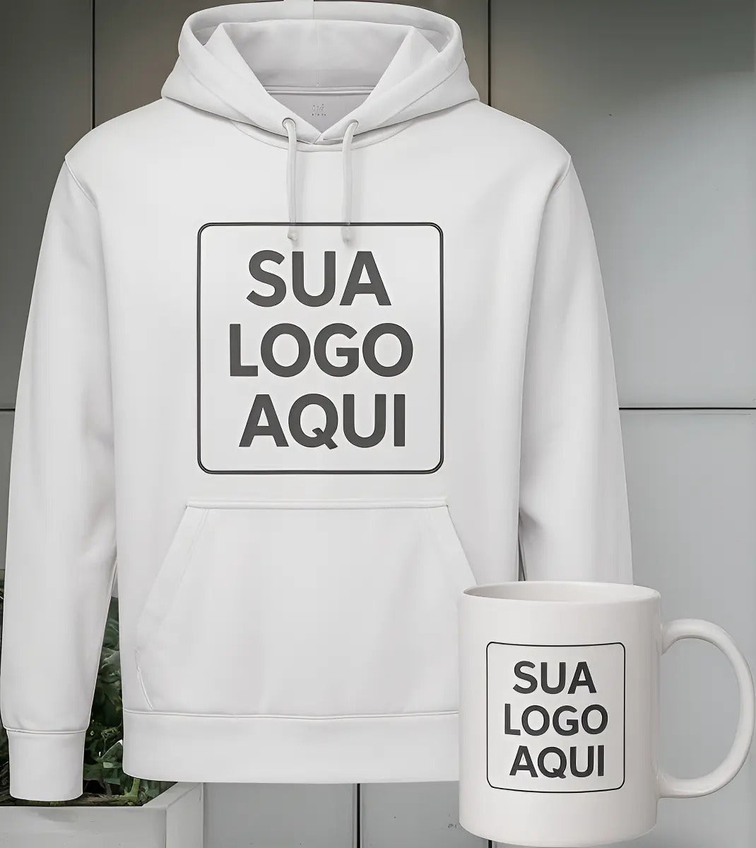 Moletom + Caneca Uniforme & Brinde P/ Empresas Personalizado
