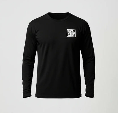 Camiseta Algodão Manga Longa Personalizada Com Sua Logo