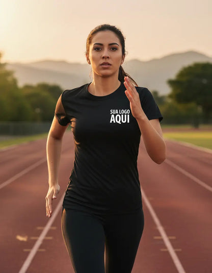Camiseta Dryfit Baby Look Feminina Personalizada Sua Logo