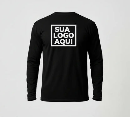Camiseta Algodão Manga Longa Personalizada Com Sua Logo