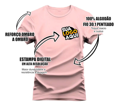 Camiseta Personalizada Com Logo Padrão Empresas Corporativo