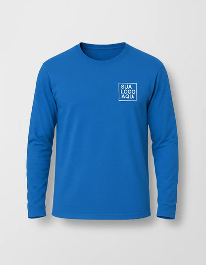 Camiseta Algodão Manga Longa Personalizada Com Sua Logo