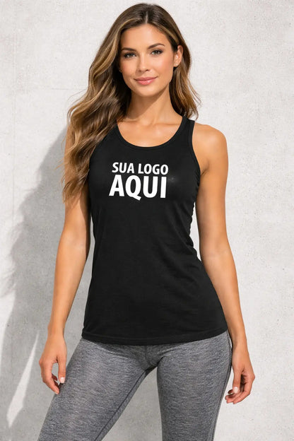 Regata Básica Feminina Personalizada Sua Logo Algodão