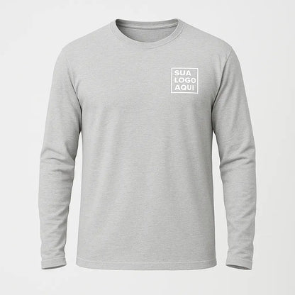 Camiseta Algodão Manga Longa Personalizada Com Sua Logo