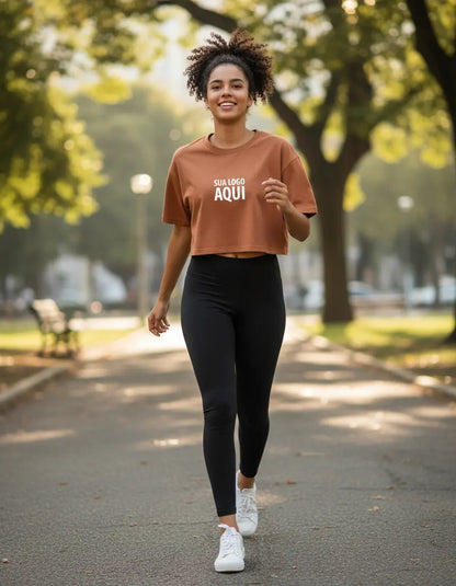 Cropped Oversized Feminino Personalizado Com Sua Logo