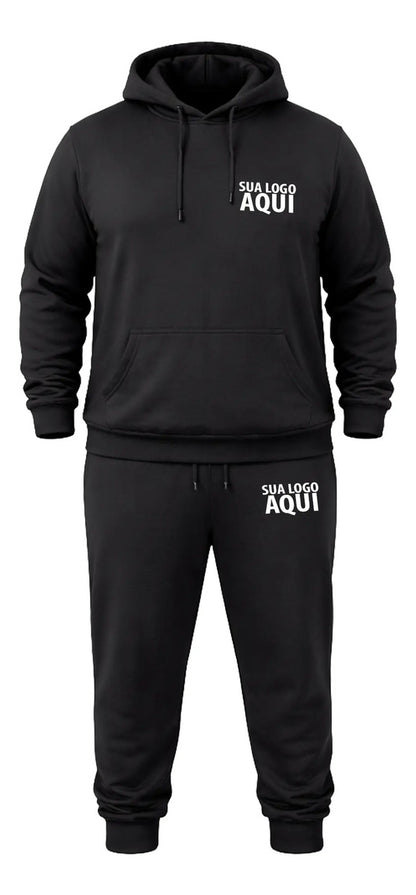 Conjunto Moletom Personalizado Masculino Plus Size Com Capuz