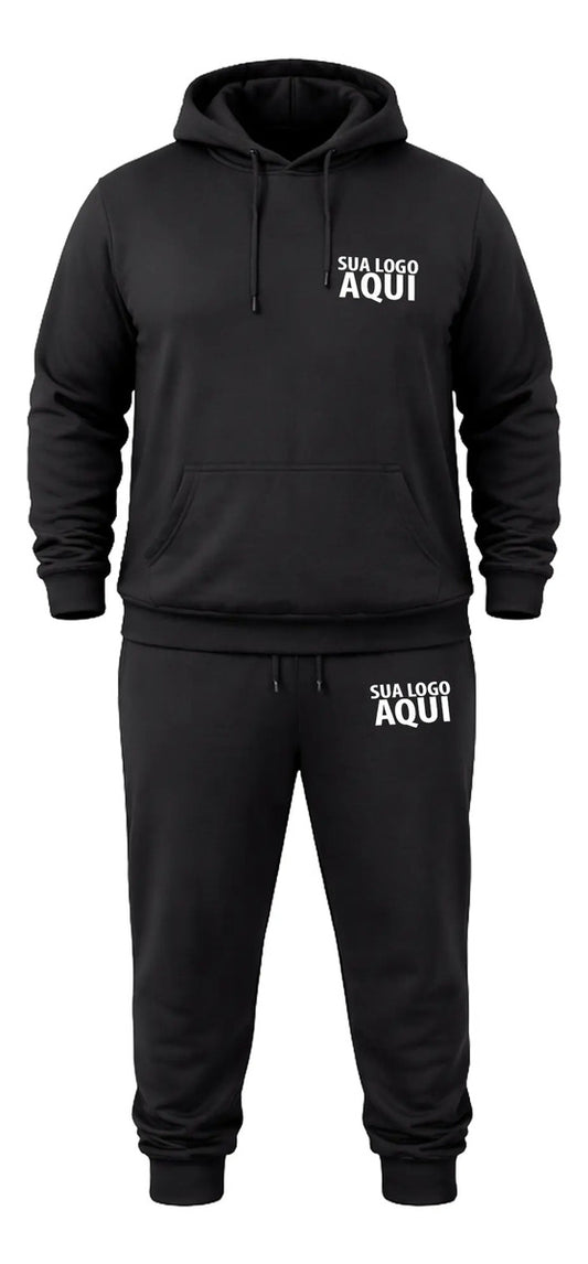 Conjunto Moletom Personalizado Masculino Plus Size Com Capuz
