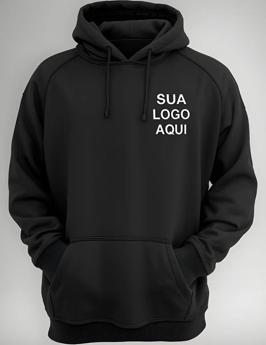 Moletom Rosa Personalizado Logo Dtf Premium Uniforme Empresa