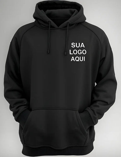 Moletom Rosa Personalizado Logo Dtf Premium Uniforme Empresa
