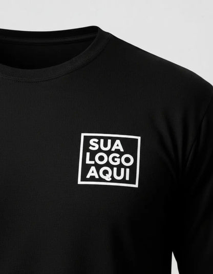 Camiseta Algodão Manga Longa Personalizada Com Sua Logo