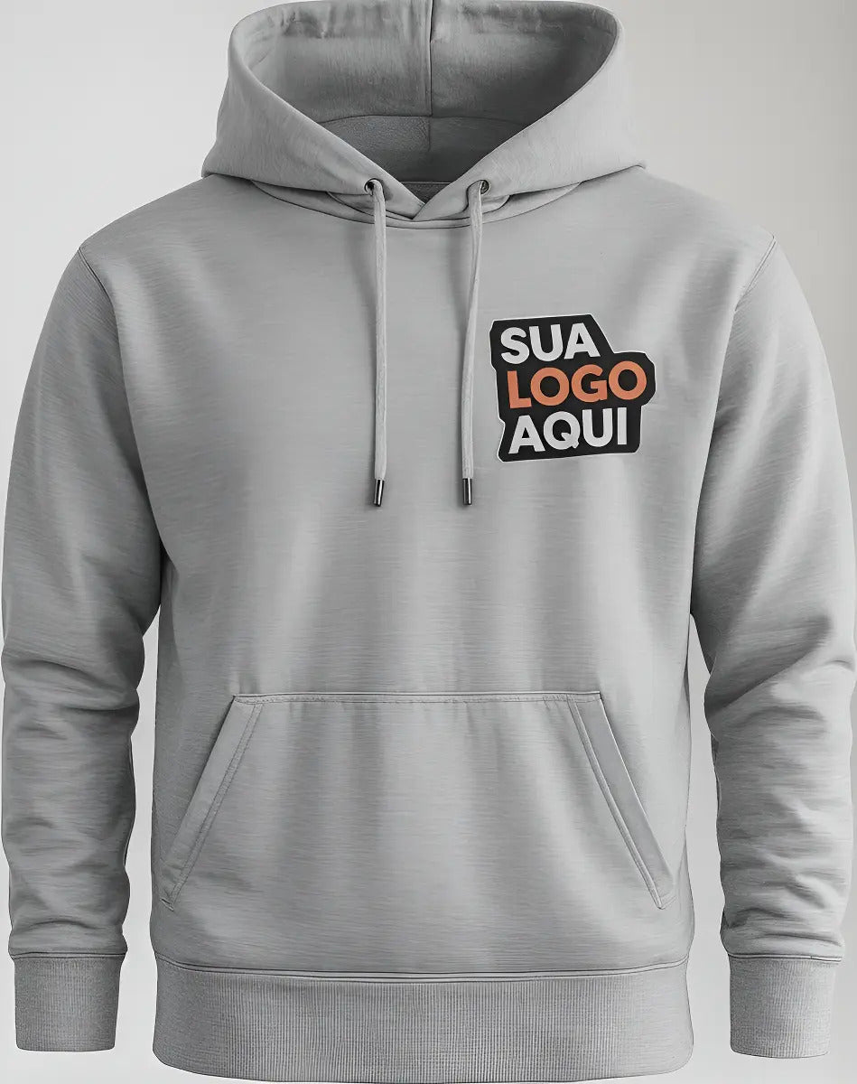 Moletom Cinza Personalizado | Logo Dtf Uniforme Empresa