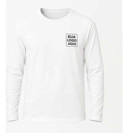 Camiseta Algodão Manga Longa Personalizada Com Sua Logo