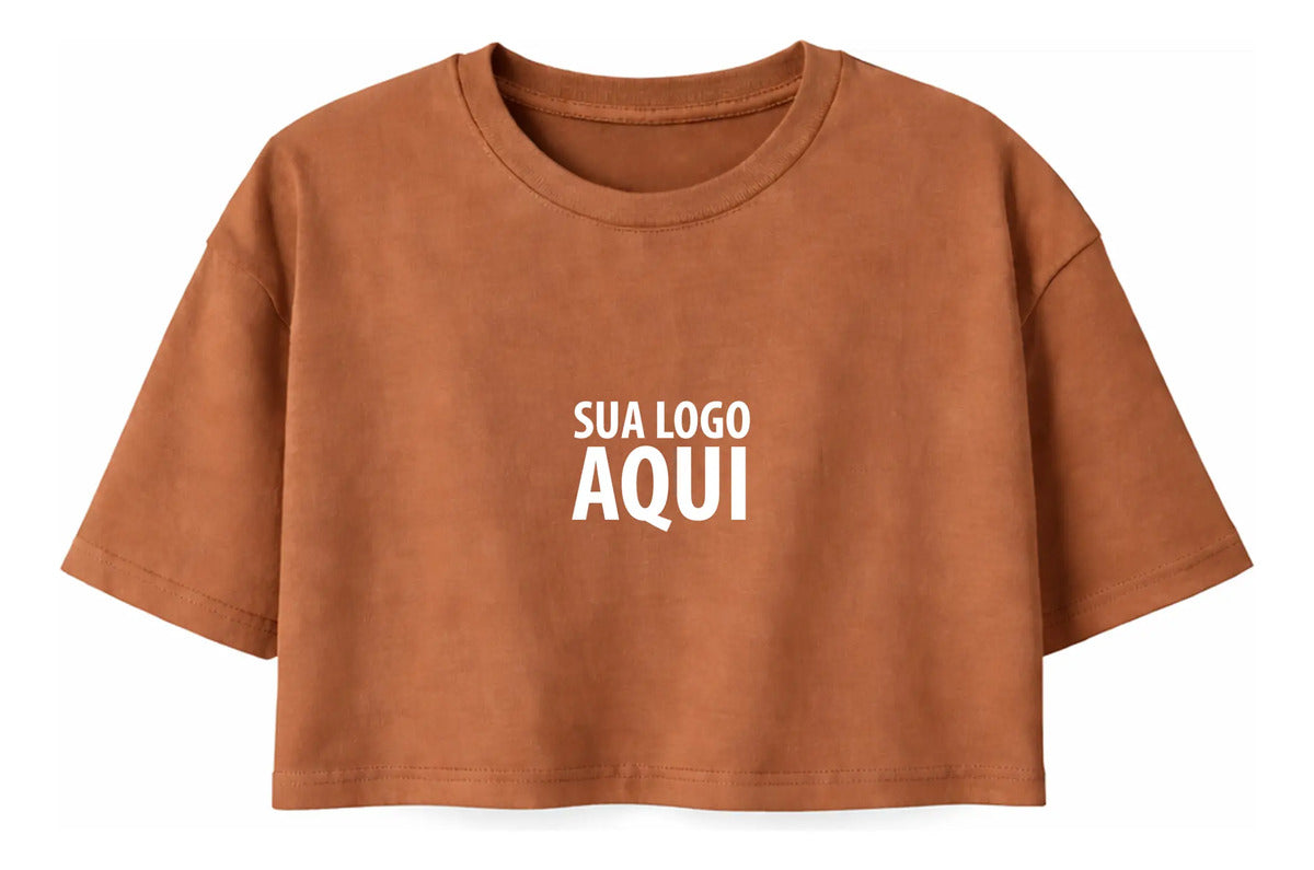 Cropped Oversized Feminino Personalizado Com Sua Logo