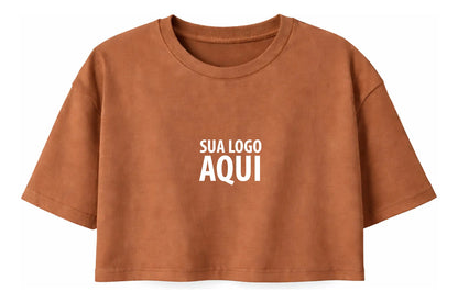 Cropped Oversized Feminino Personalizado Com Sua Logo