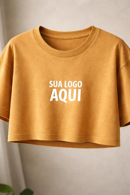 Cropped Oversized Feminino Personalizado Com Sua Logo