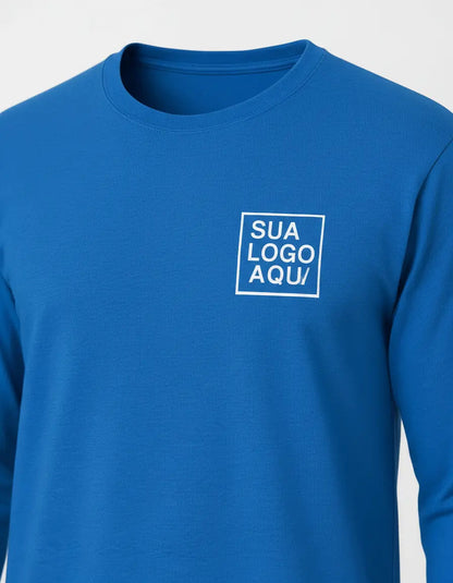 Camiseta Algodão Manga Longa Personalizada Com Sua Logo