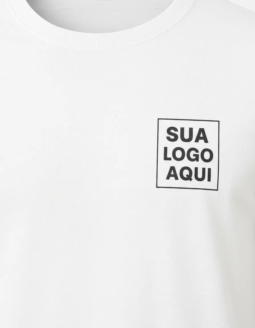 Camiseta Algodão Manga Longa Personalizada Com Sua Logo