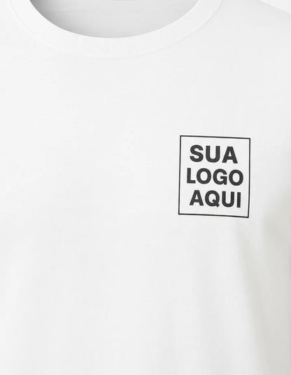 Camiseta Algodão Manga Longa Personalizada Com Sua Logo