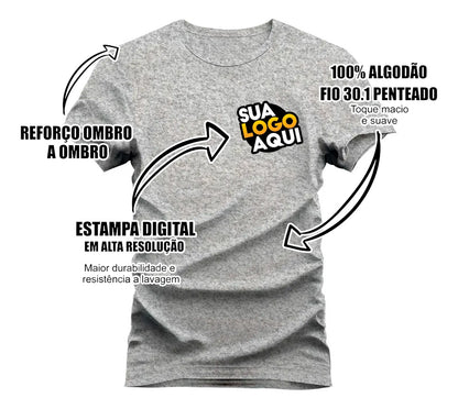 Camiseta Personalizada Com Logo Padrão Empresas Corporativo