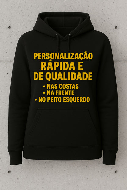 Moletom Canguru Feminino Personalizado Sua Logo No Uniforme