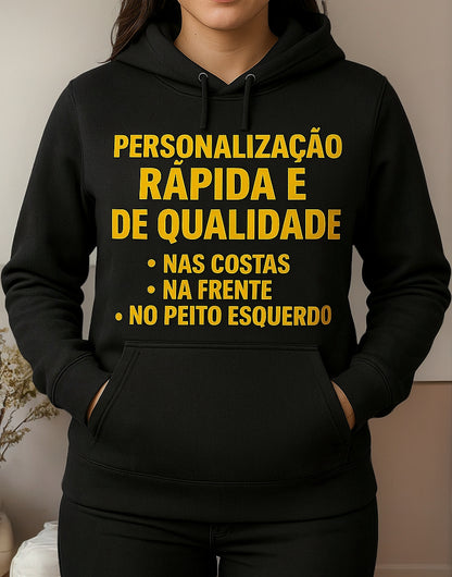 Moletom Canguru Feminino Personalizado Sua Logo No Uniforme