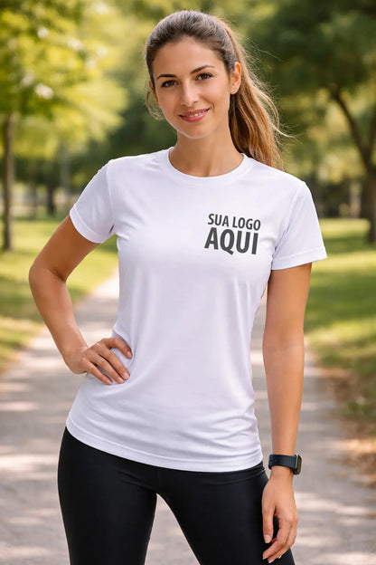 Camiseta Dryfit Baby Look Feminina Personalizada Sua Logo