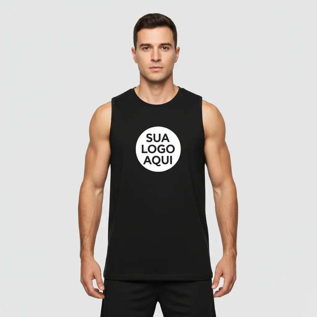 Camiseta Regata Algodão Personalizada Com Sua Logo
