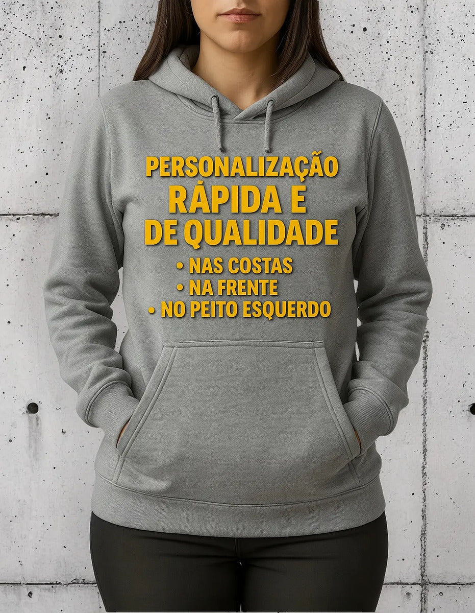 Moletom Canguru Feminino Personalizado Sua Logo No Uniforme